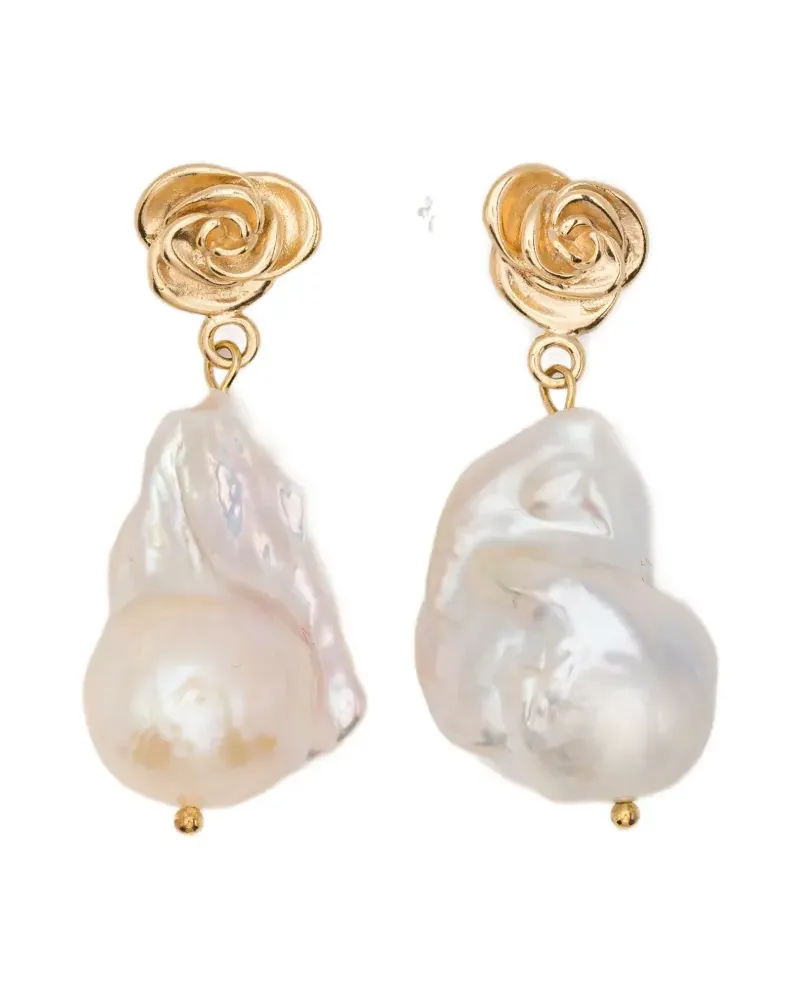 Magda Butrym Rose pearl earrings - Gold Gold