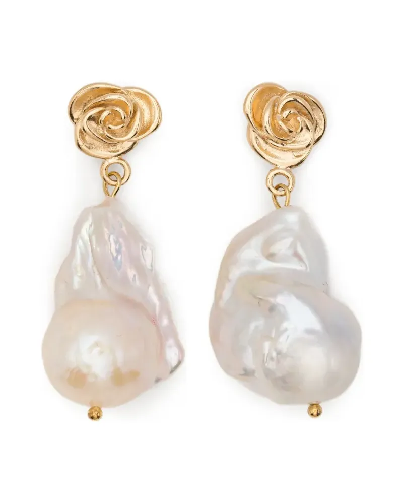 Magda Butrym Rose Perlenohrringe - Gold Gold