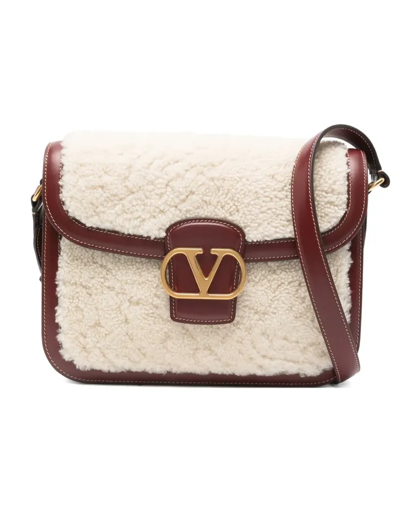 Valentino Garavani Schultertasche aus Shearling - Weiß Weiß