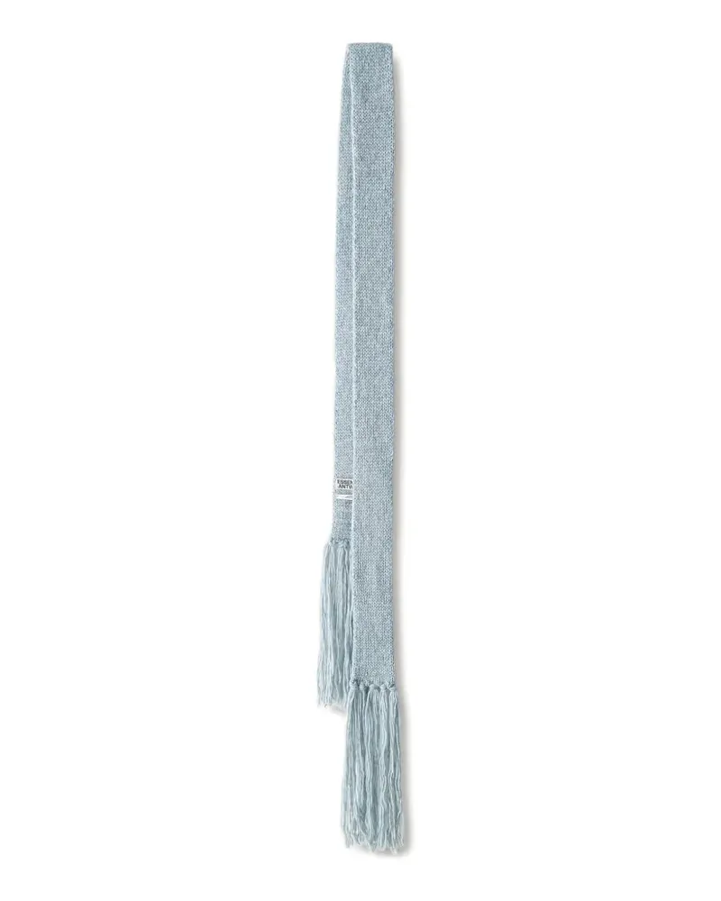 Essentiel fringe-trimmed knitted scarf - Blau Blau