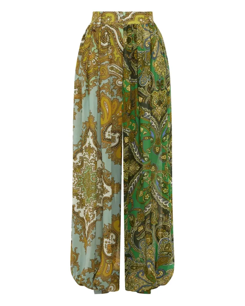 ALEMAIS Clemenza paisley-print pleated trousers - Grün Grün