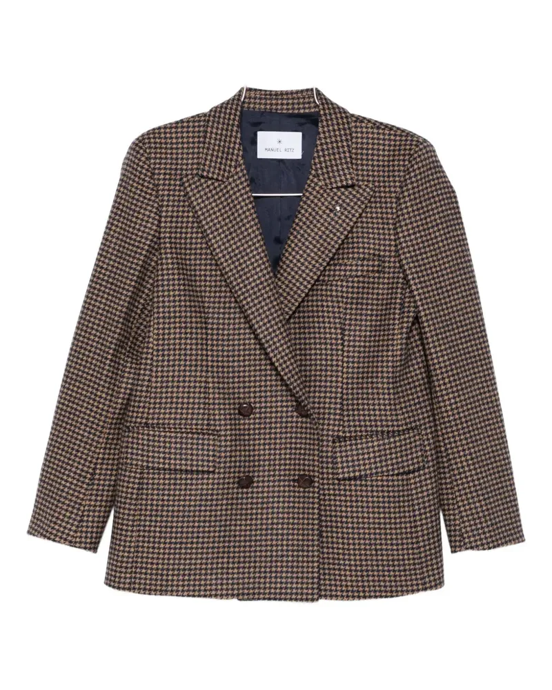 Manuel Ritz houndstooth blazer - Braun Braun