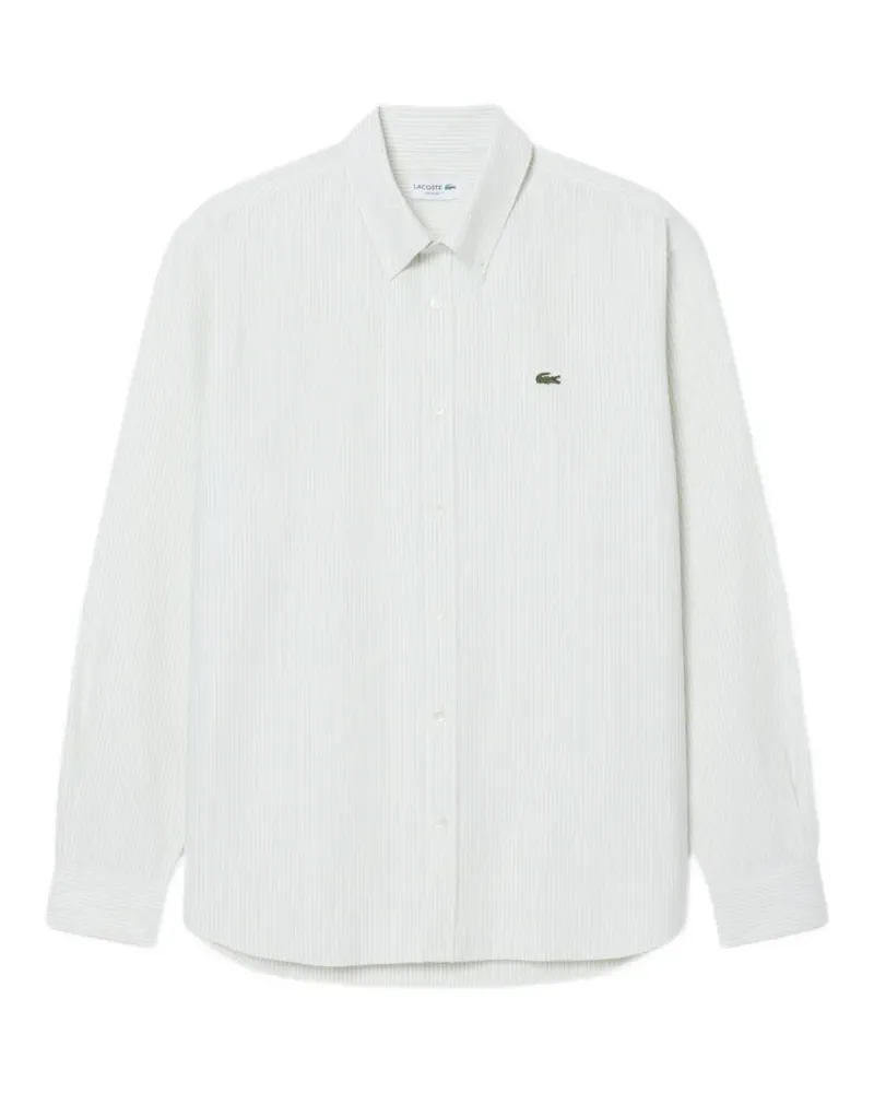 Lacoste regular fit striped oxford shirt - Weiß Weiß