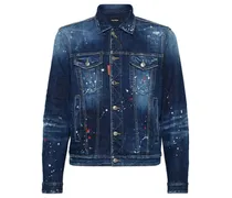 Jeansjacke mit Farbklecksen - Blau