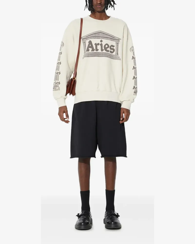 Aries Sweatshirt mit Tempel-Print - Weiß Weiß