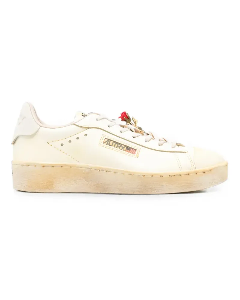 AUTRY Dallas Vintage rose-embellished sneakers - Nude Nude