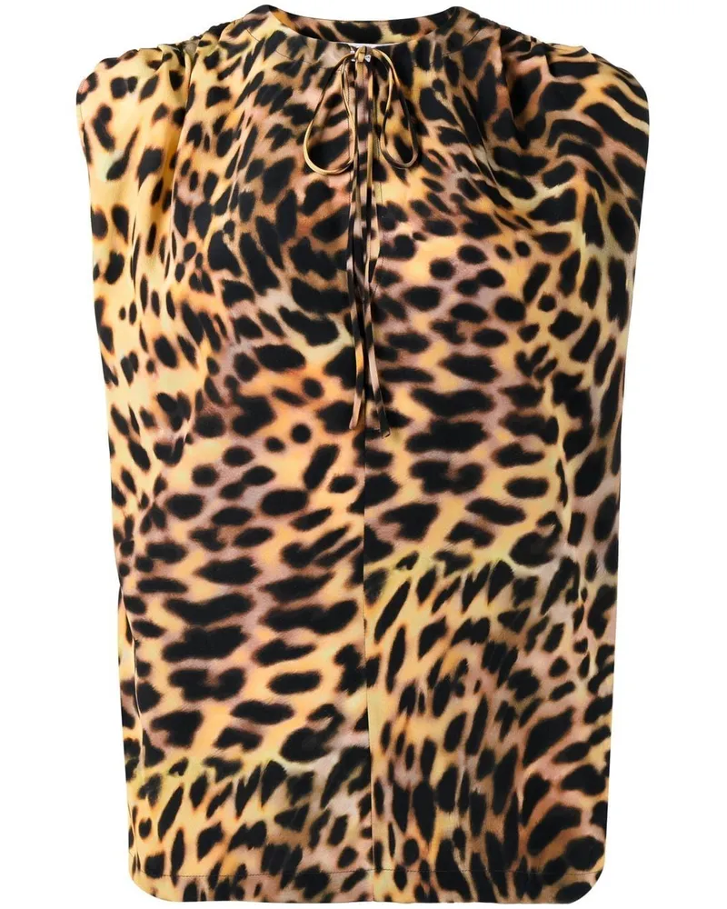 Stella McCartney Seidenbluse mit Leoparden-Print - Braun Braun