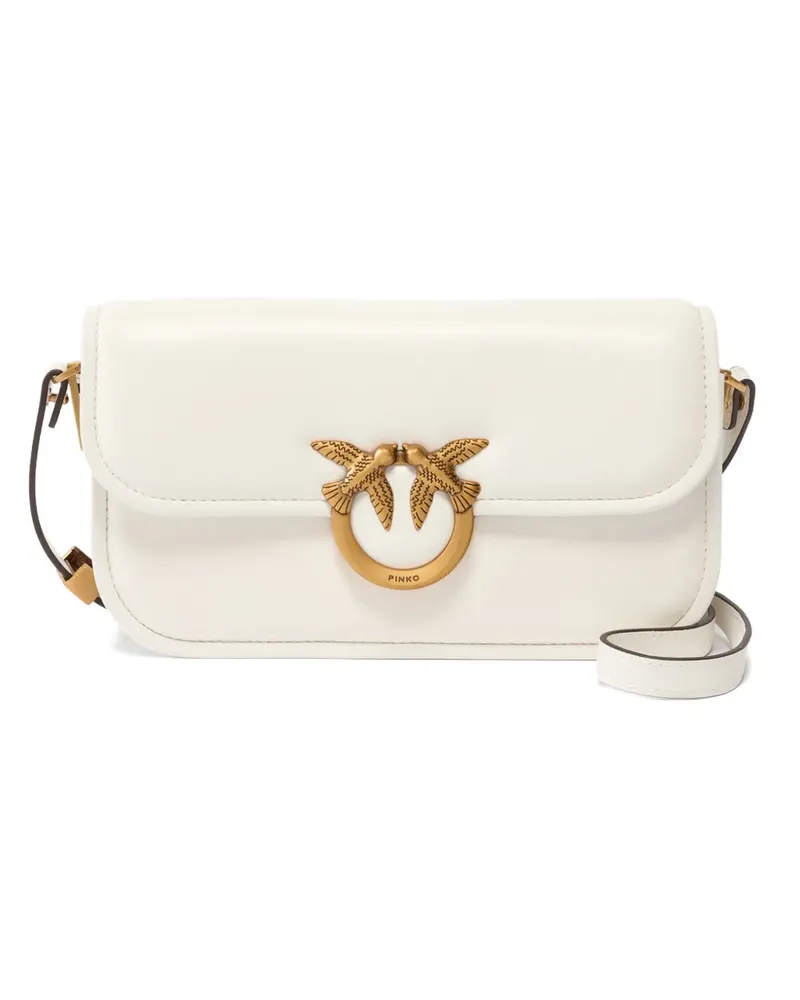 Pinko small Love bird-ring chain cross body bag - Weiß Weiß