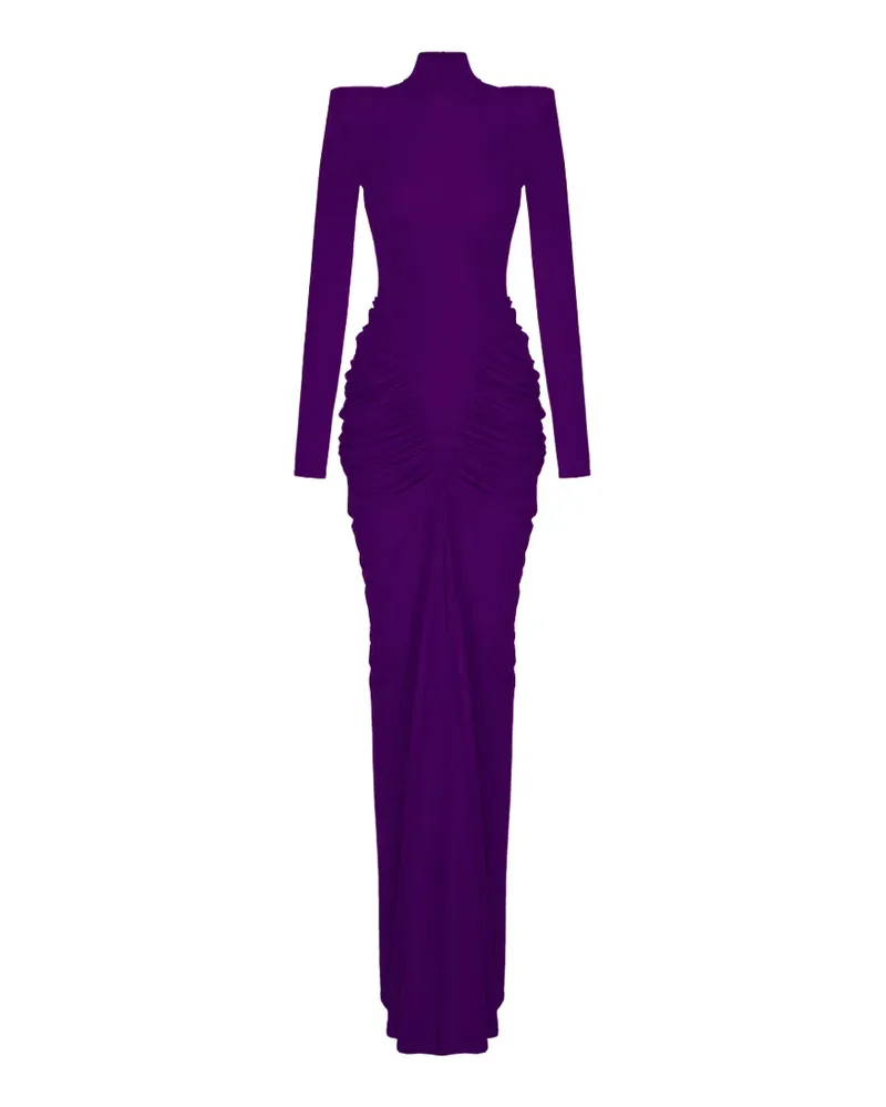 V:PM ATELIER Sade ruched long-sleeve dress - Violett Violett