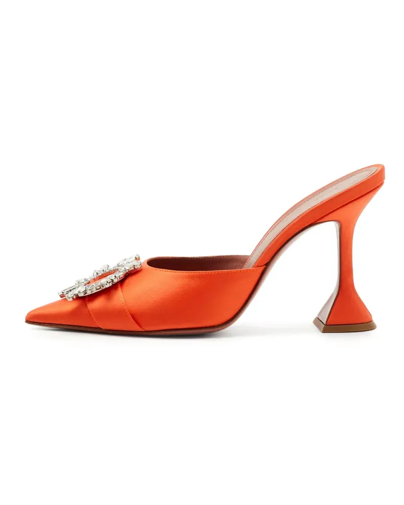 Amina Muaddi Begum Mules mit Kristallen - Orange Orange