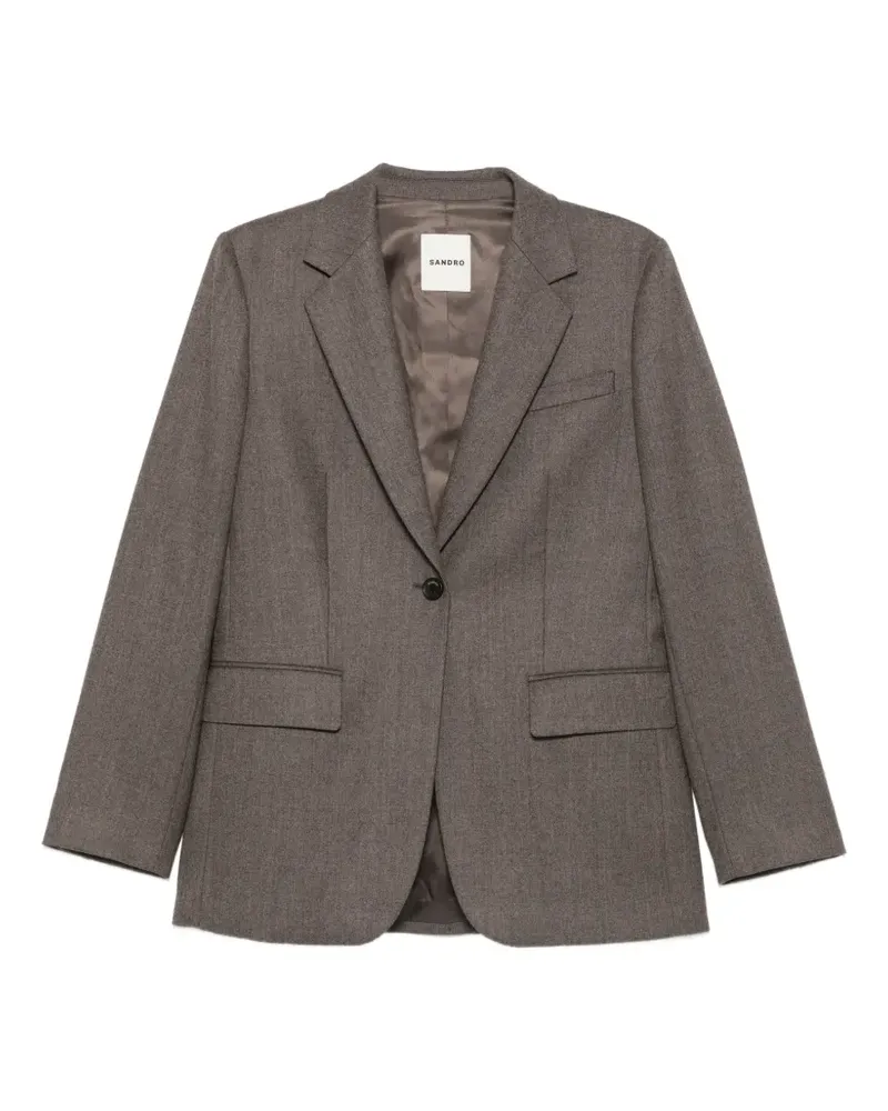 Sandro Blazer mit fallendem Revers - Braun Braun