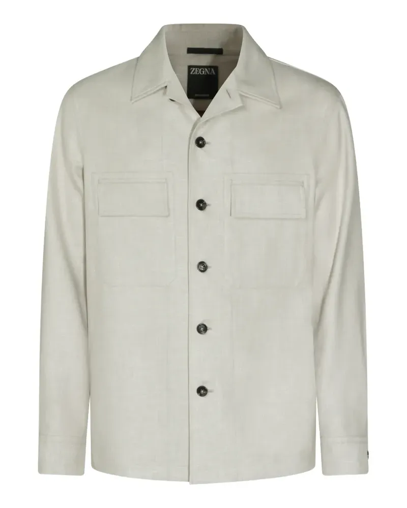 Ermenegildo Zegna chest-pocket shirt jacket - Nude Nude