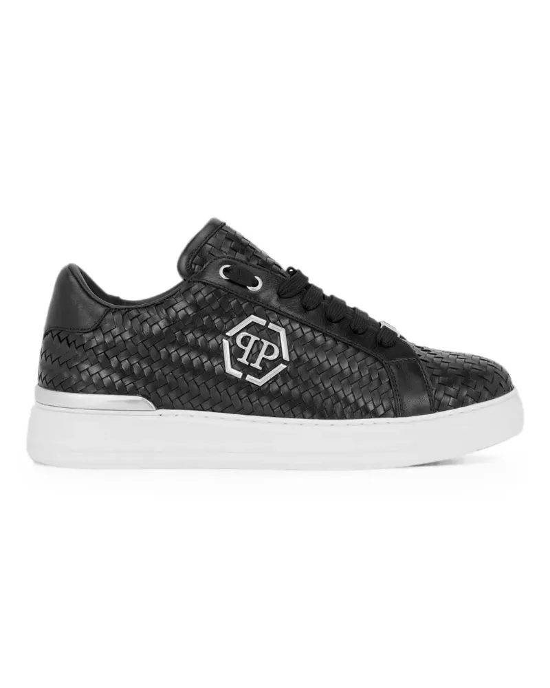 Philipp Plein Gewebte Hexagon Sneakers - Schwarz Schwarz
