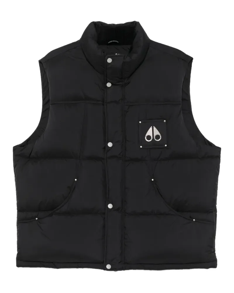 Moose Knuckles Everest Weste mit Logo - Schwarz Schwarz