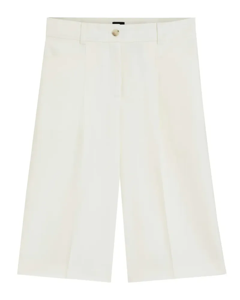 HUGO BOSS pressed-crease wide-leg shorts - Weiß Weiß