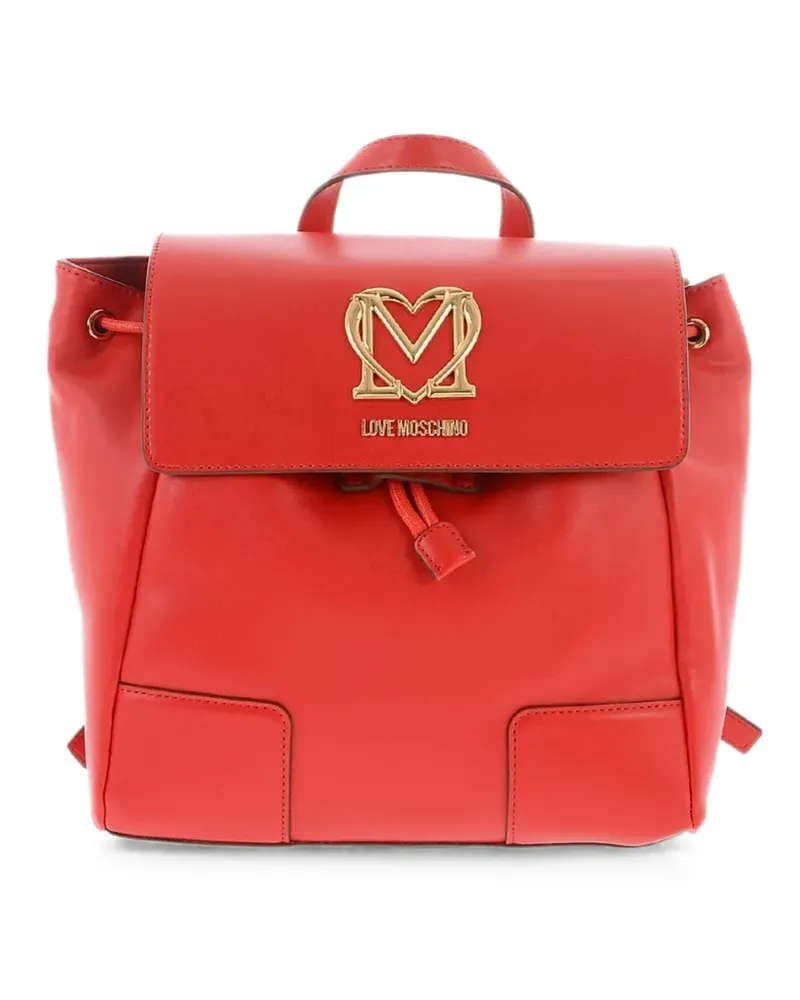 Moschino logo-plaque backpack - Rot Rot