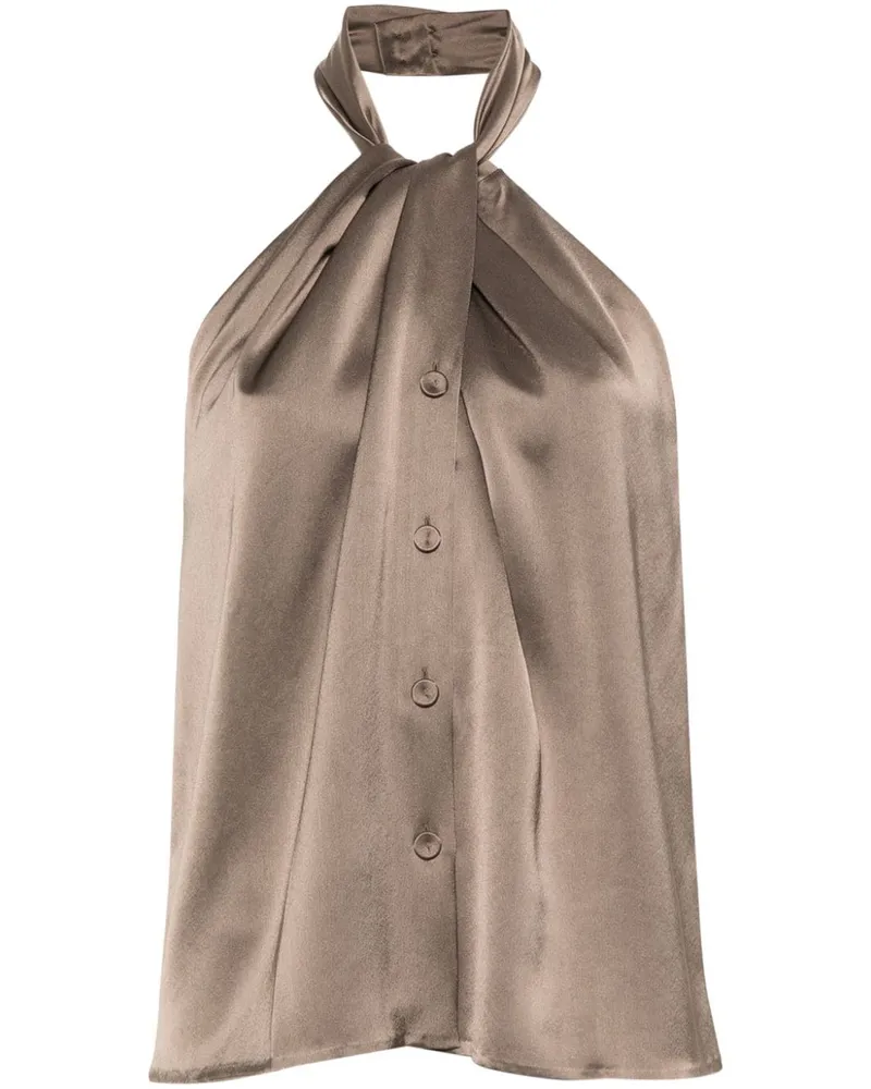 Nanushka Drapiertes Neline Neckholder-Top - Braun Braun