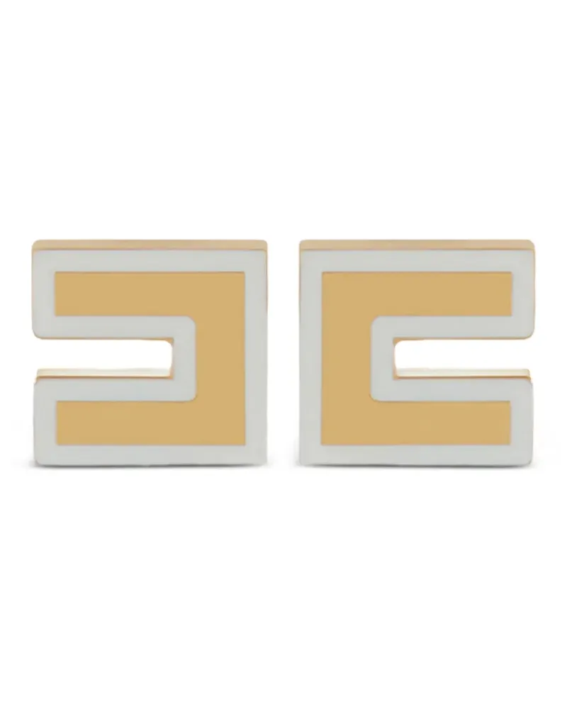 Elisabetta Franchi Ohrstecker mit Logo - Gold Gold