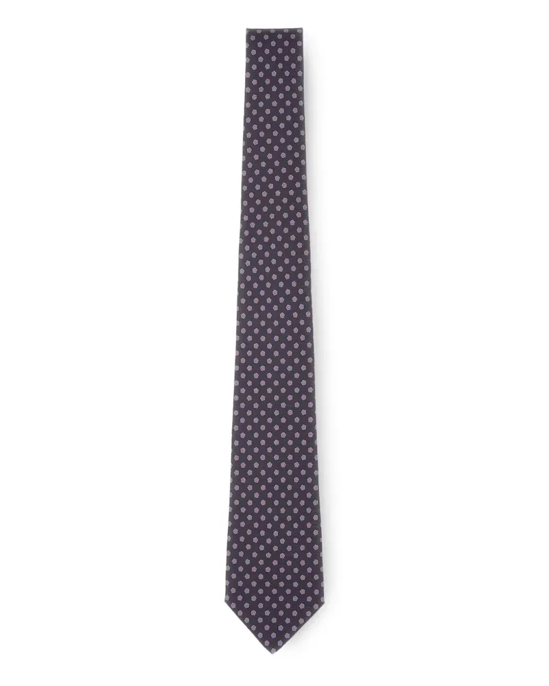 Kiton Gemusterte Seidenkrawatte - Grau Grau