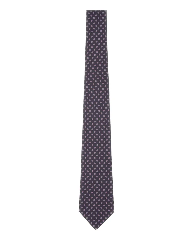 Kiton patterned silk tie - Grau Grau