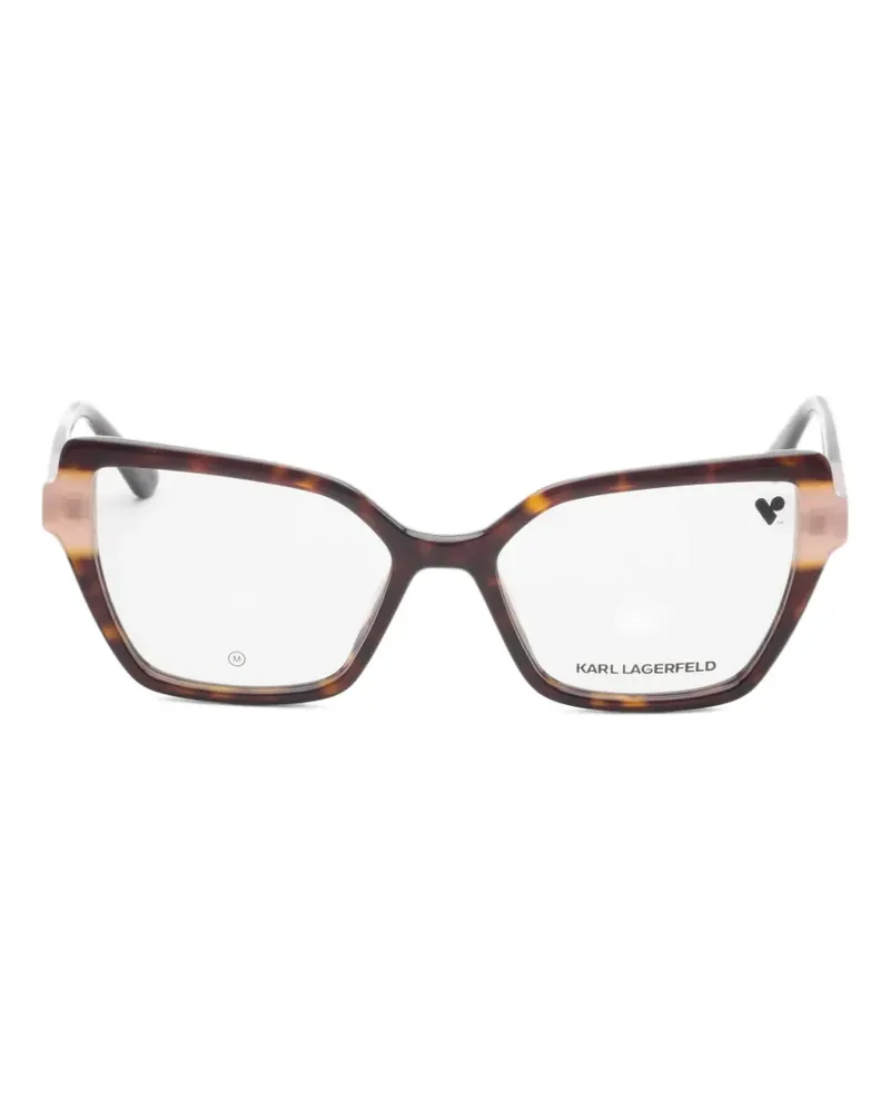 Karl Lagerfeld Cat-Eye-Brille in Schildpattoptik - Braun Braun
