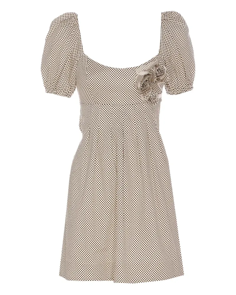 Elisabetta Franchi Gepunktetes Kleid mit Puffärmeln - Nude Nude