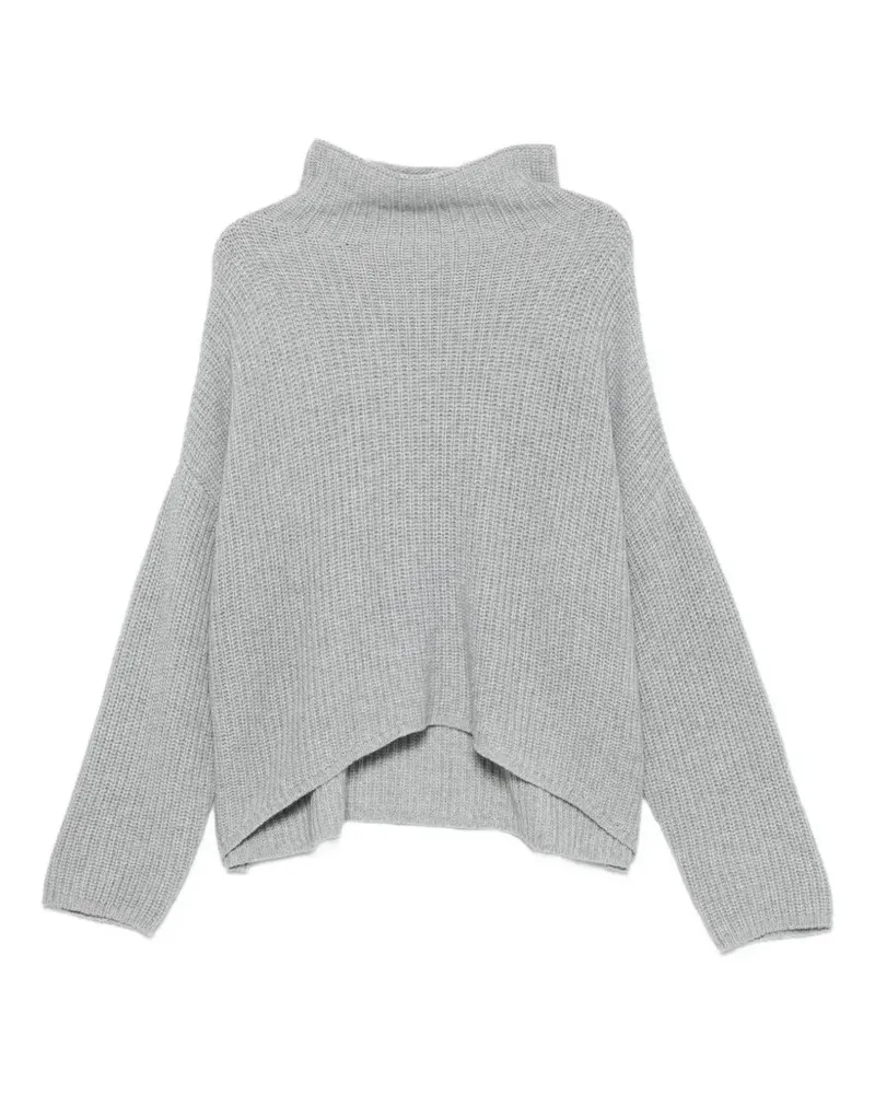 Liviana Conti Pullover mit abgerundetem Saum - Grau Grau