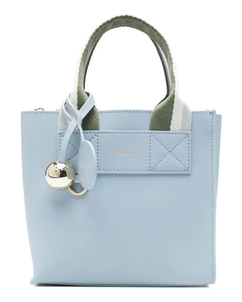 Furla logo-print panelled tote bag - Blau Blau