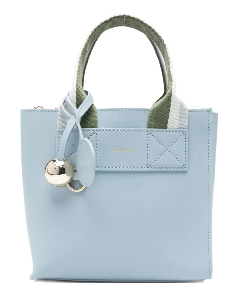 Furla logo-print panelled tote bag - Blau Blau