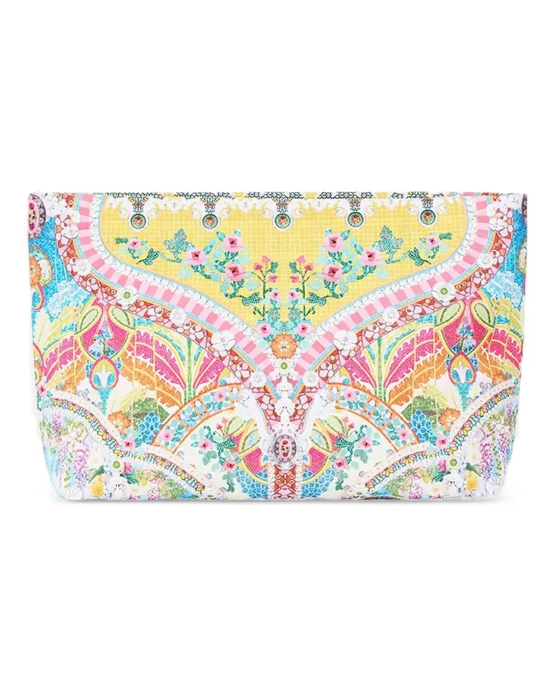 Camilla Navàs Nouveau printed small makeup bag - Weiß Weiß