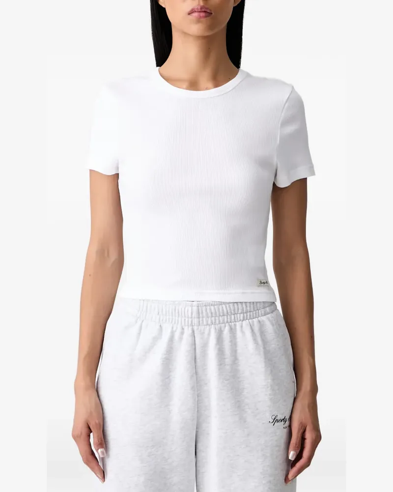 SPORTY & RICH T-Shirt aus geripptem Strick - Weiß Weiß