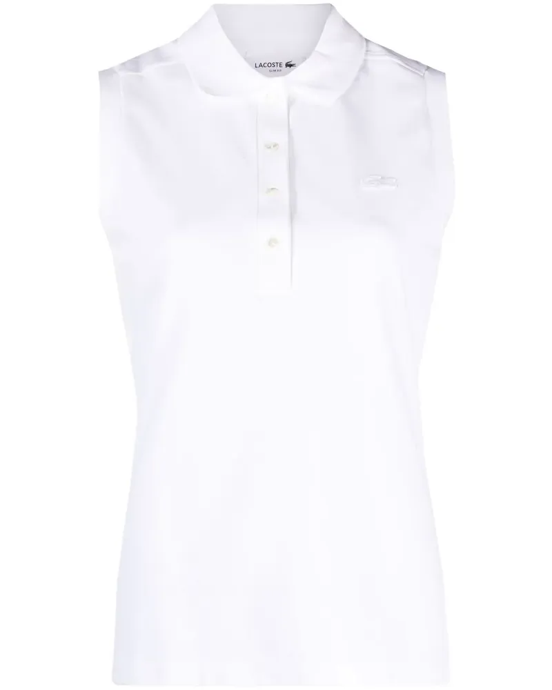 Lacoste Ärmelloses Poloshirt - Weiß Weiß