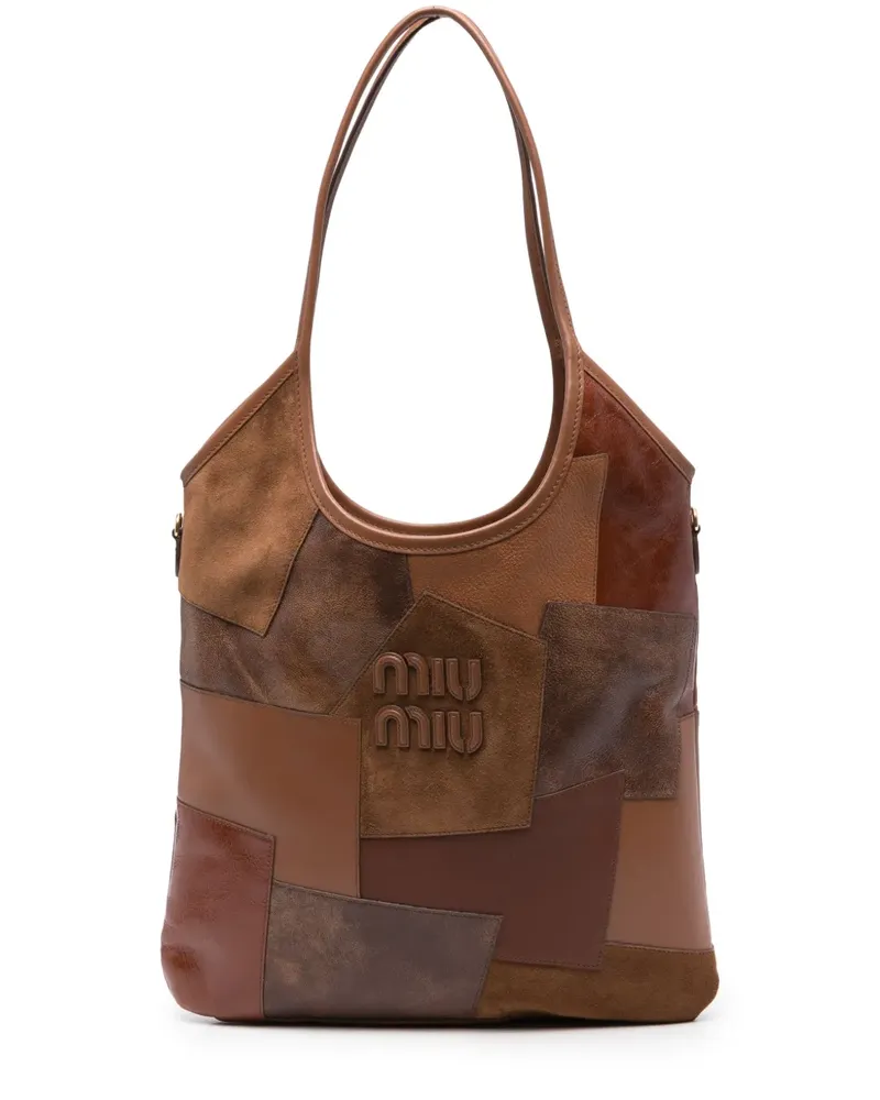 Miu Miu Schultertasche im Patchwork-Look - Braun Braun