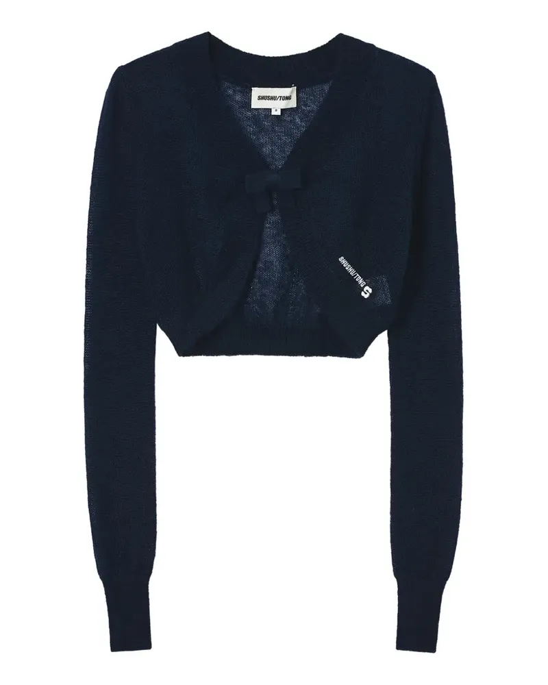 SHUSHU/TONG Cropped-Cardigan mit Schleifendetail - Blau Blau