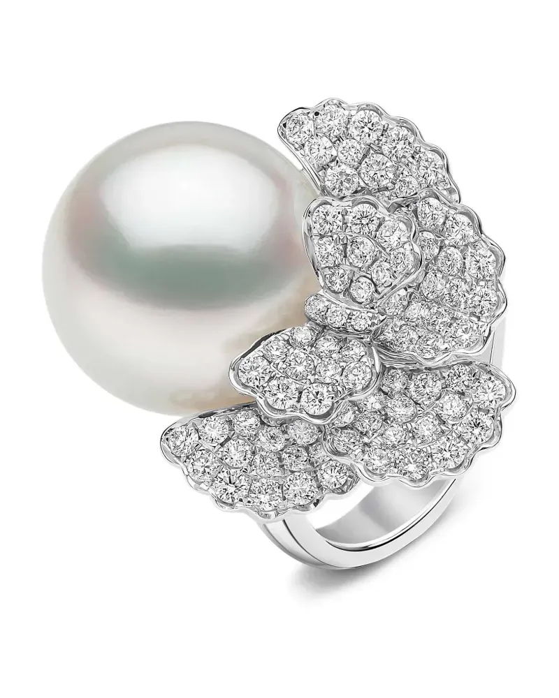 YOKO London Duchess diamond and pearl ring - Silber Silber