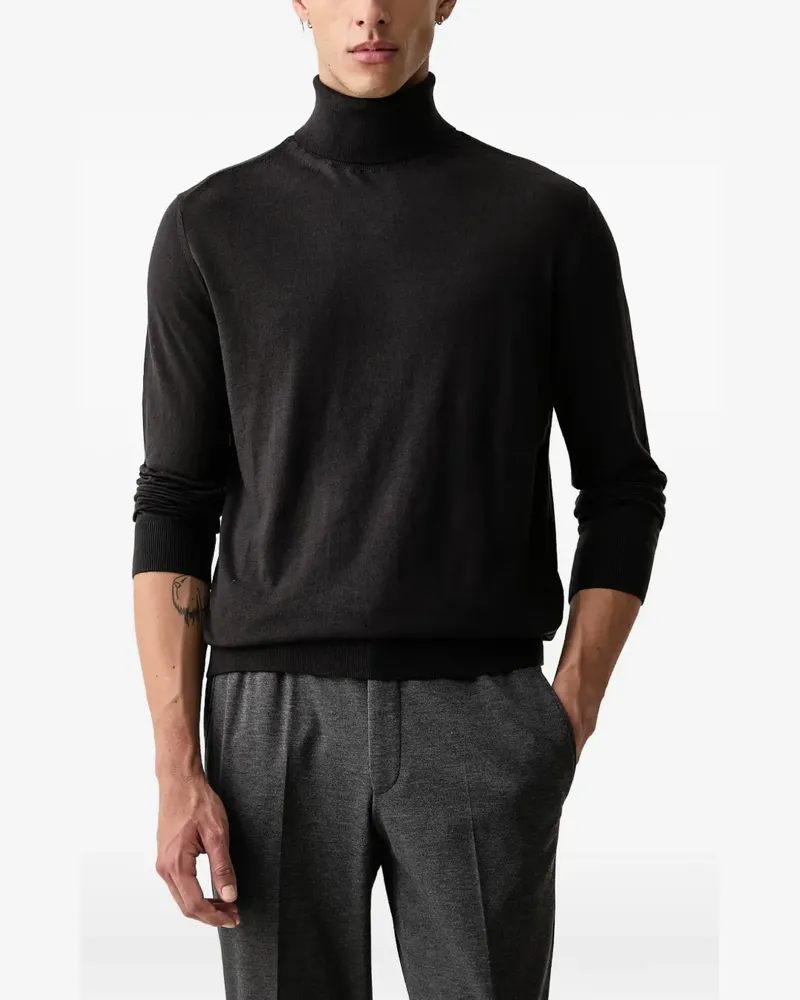 Armani Exchange roll-neck ribbed-trim sweater - Schwarz Schwarz