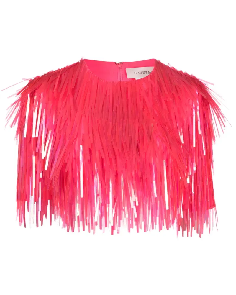 SPORTMAX Cropped-Top mit Fransen - Rosa Rosa