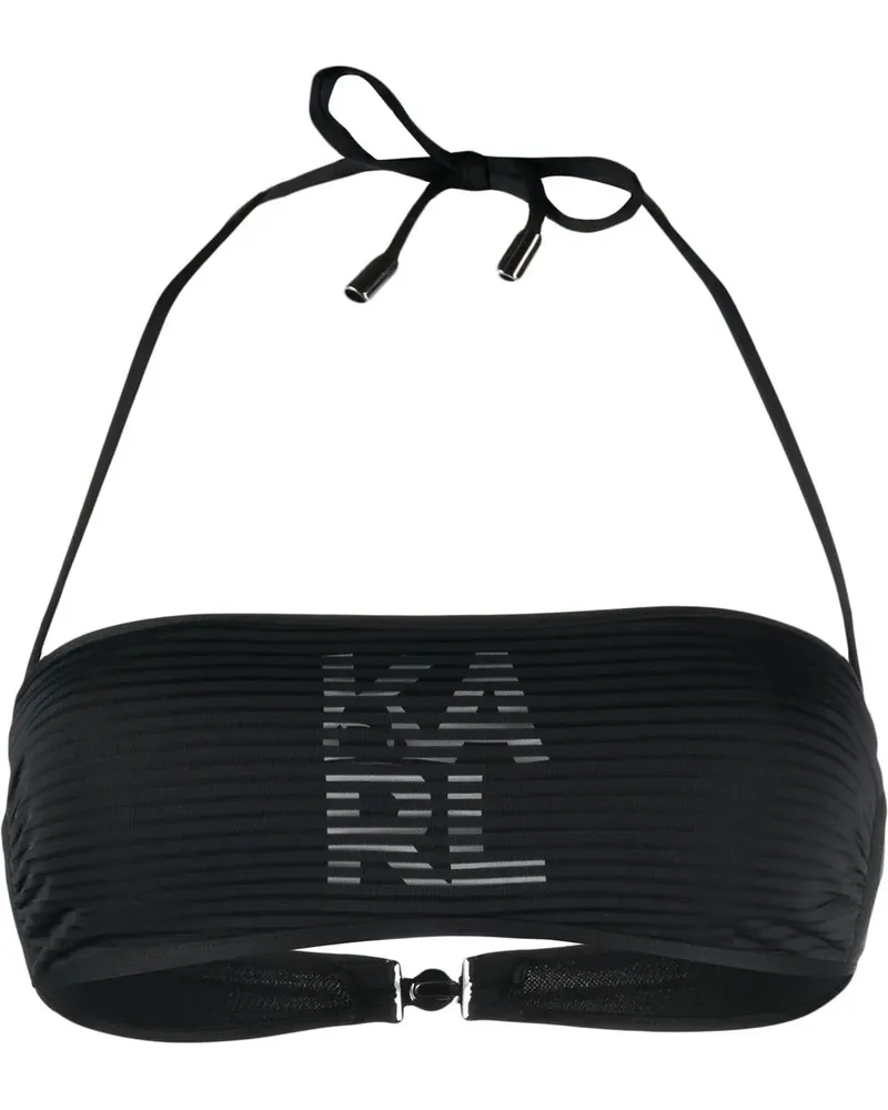 Karl Lagerfeld Bandeau-Bikinioberteil mit Logo - Schwarz Schwarz