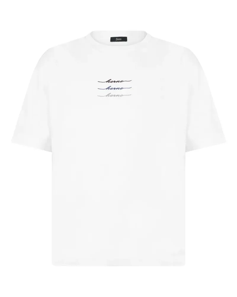 Herno T-Shirt mit Logo-Print - Weiß Weiß