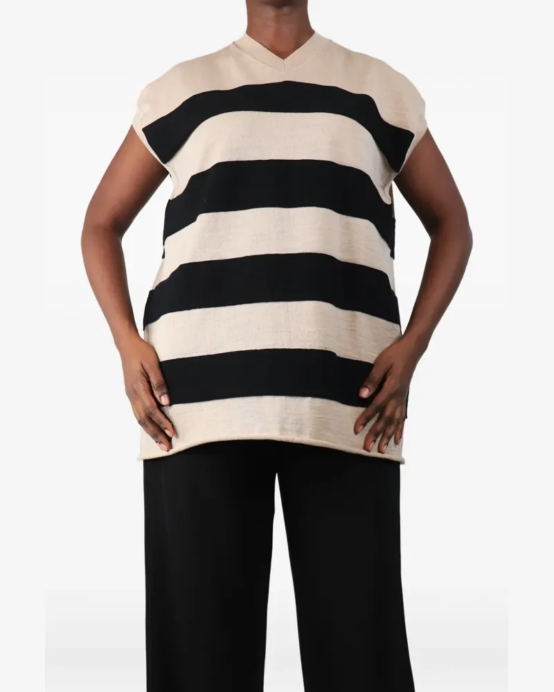 Sofie D'Hoore striped V-neck sweater - Nude Nude
