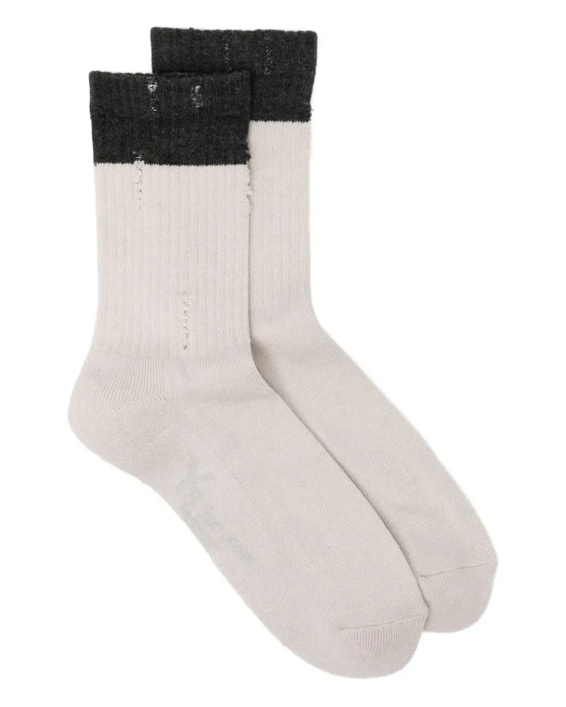 Yohji Yamamoto Gerippte Socken - Nude Nude
