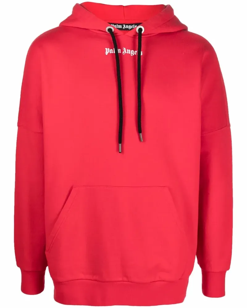 Palm Angels Hoodie mit Logo-Print - Rot Rot