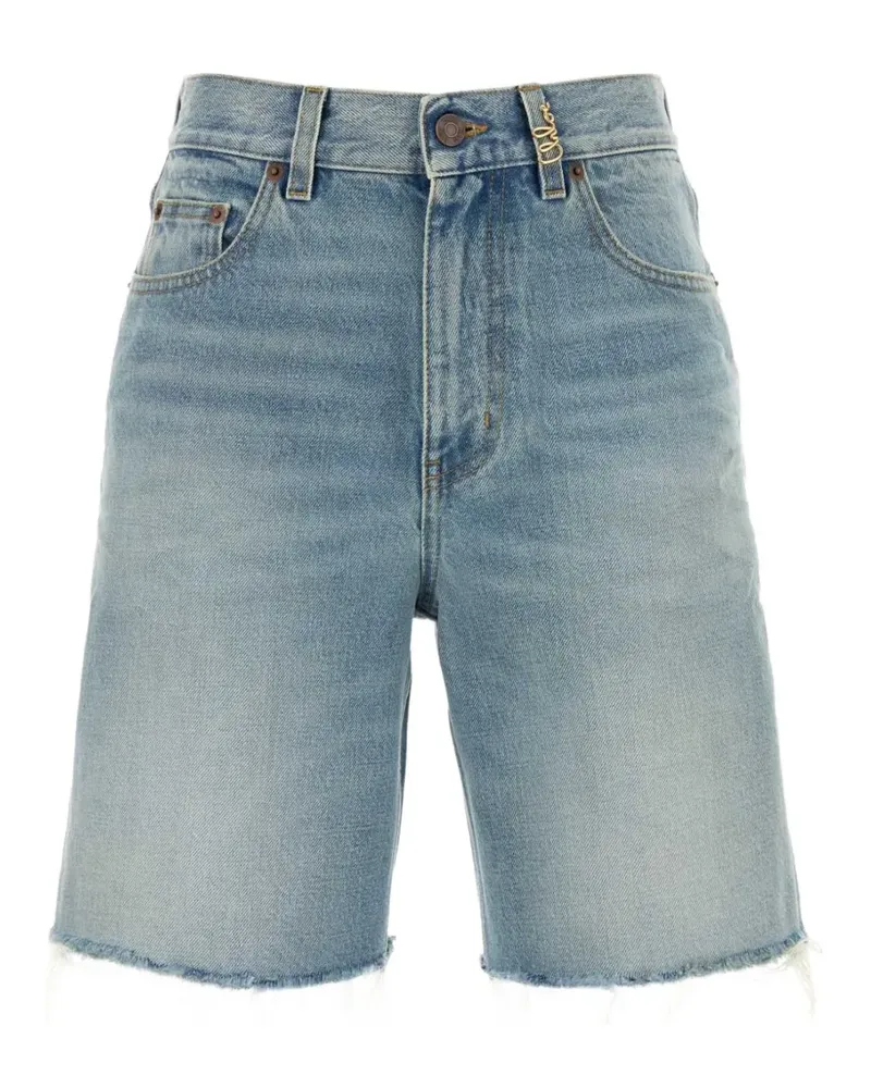 Chloé frayed faded shorts - Blau Blau
