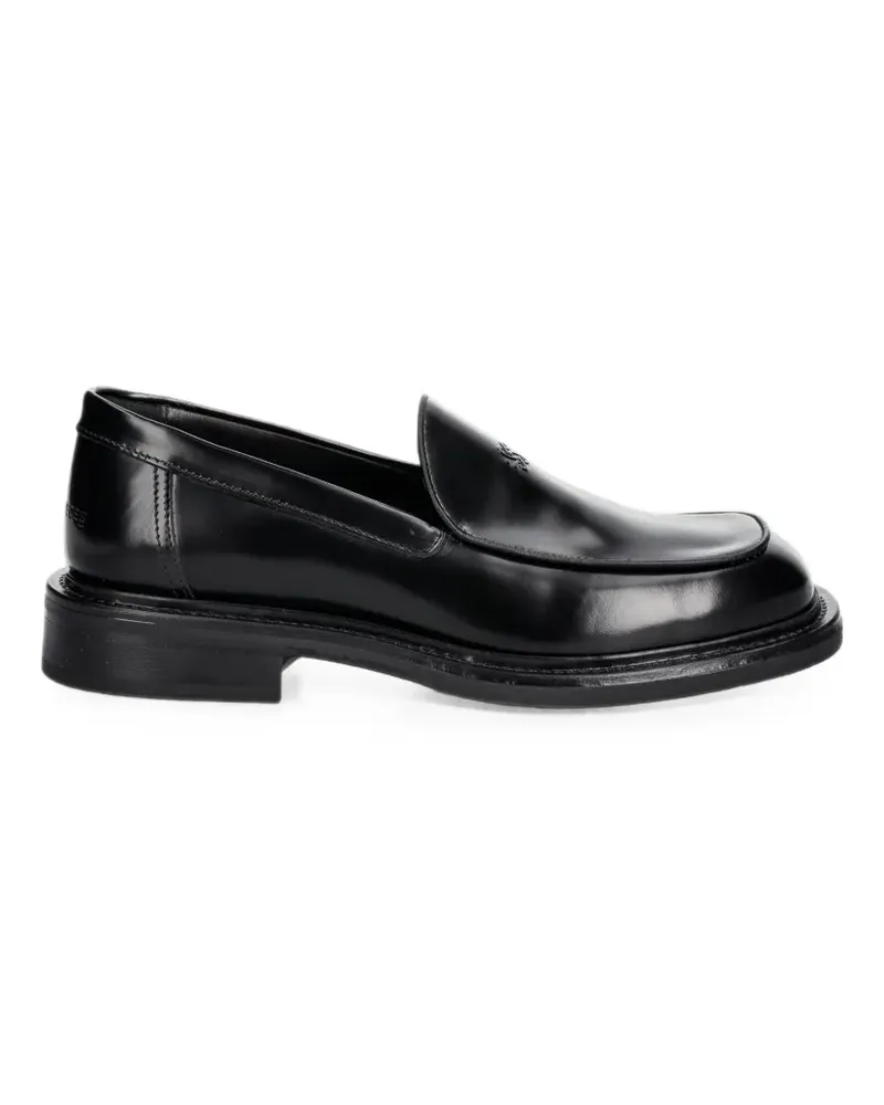 Filling Pieces logo-plaque square-toe loafers - Schwarz Schwarz