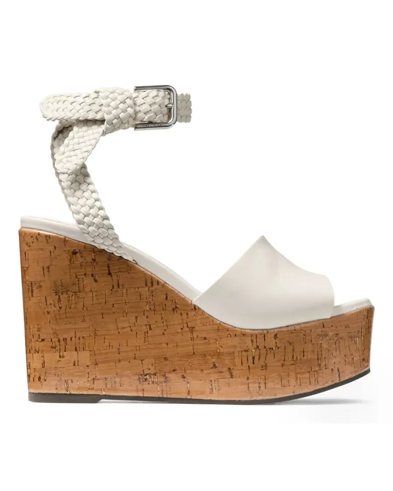 Jimmy Choo Jori Plateau-Sandalen mit geflochtenem Knöchel - Weiß Weiß