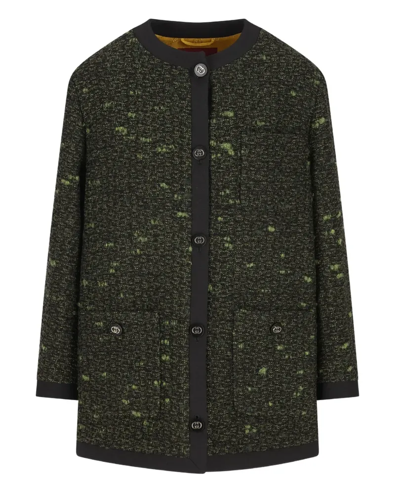 Gucci button-up tweed-fabric coat - Grün Grün