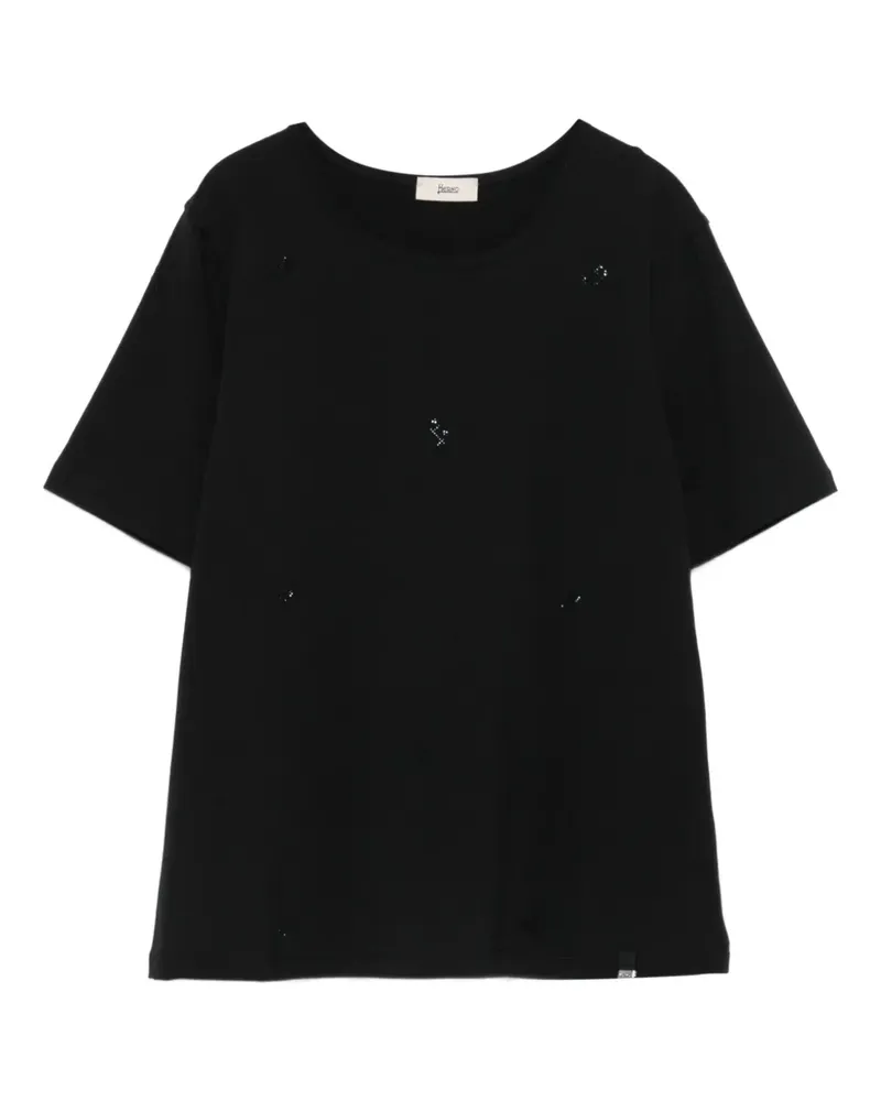 Herno rhinestone-embellished short-sleeve t-shirt - Schwarz Schwarz