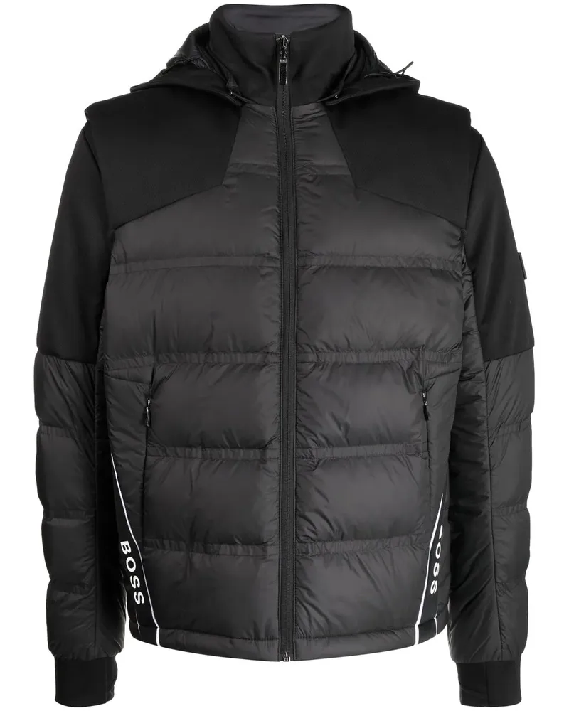 HUGO BOSS Daunenjacke mit Logo-Print - Schwarz Schwarz
