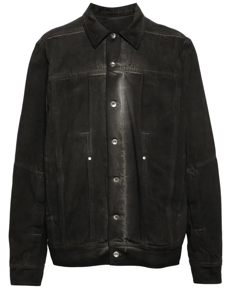 Rick Owens Lido Worker Jeansjacke - Schwarz Schwarz