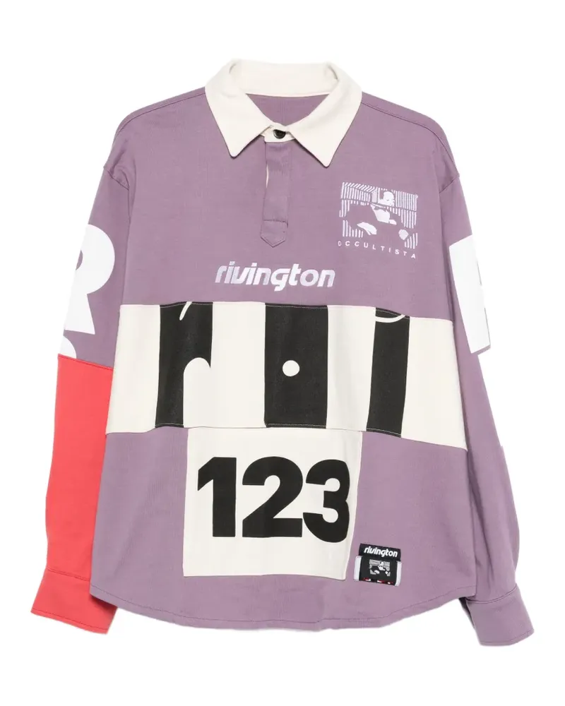 RRR123 collared colour-block polo shirt - Violett Violett